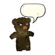 cartoon black bear with speech bubble N17