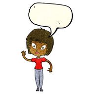 cartoon pretty girl with speech bubble N21