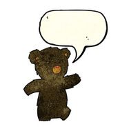 cartoon black bear with speech bubble N18