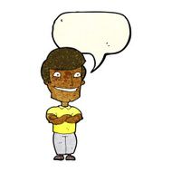 cartoon grinning man with speech bubble N17
