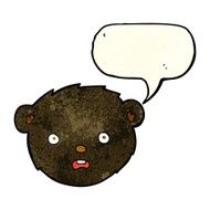 cartoon black bear face with speech bubble N8