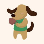 animal dog having afternoon tea theme elements N10