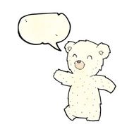 cartoon polar bear with speech bubble N18
