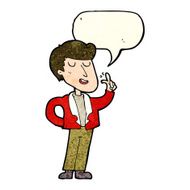 cartoon cool guy snapping fingers with speech bubble N4