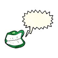 cartoon grinning halloween mouth with speech bubble N2