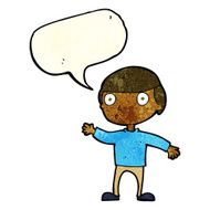 cartoon waving man with speech bubble N9
