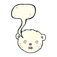 cartoon polar bear face with speech bubble N6