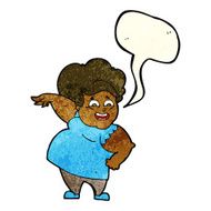 cartoon overweight woman with speech bubble N6