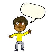cartoon happy man waving with speech bubble N9