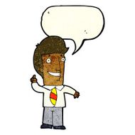 cartoon office man with idea speech bubble N2