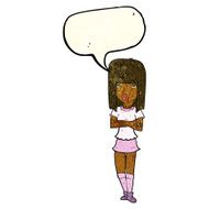 cartoon girl with crossed arms speech bubble N3