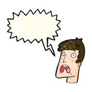 cartoon shocked man with speech bubble N26
