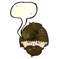 cartoon bearded man with speech bubble N12