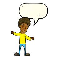cartoon worried man with speech bubble N22