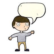 cartoon waving man with speech bubble N10