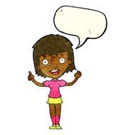 cartoon woman pointing with speech bubble N46