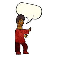 cartoon vampire waving hands with speech bubble N3