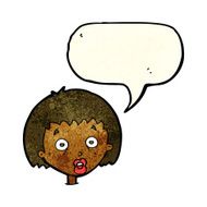 cartoon shocked woman with speech bubble N27