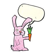 cartoon rabbit with carrot speech bubble N2