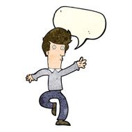cartoon rushing man with speech bubble N4