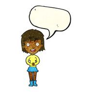 cartoon excited woman with speech bubble N28