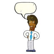 cartoon happy man with speech bubble N96