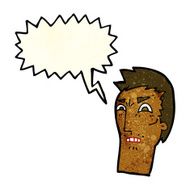 cartoon angry face with speech bubble N9
