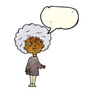 cartoon old lady with speech bubble N3