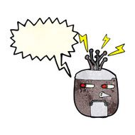 cartoon robot head with speech bubble N13