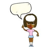 cartoon woman with idea speech bubble N56