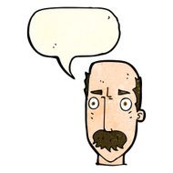 cartoon annoyed old man with speech bubble N16