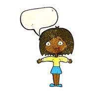 cartoon happy girl with speech bubble N19