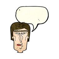 cartoon angry face with speech bubble N10
