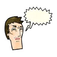 cartoon angry face with speech bubble N11