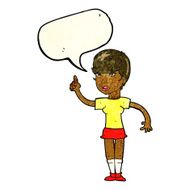 cartoon woman with idea speech bubble N57