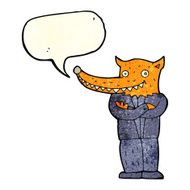 cartoon fox man with speech bubble N12