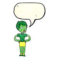 cartoon halloween girl with speech bubble N5
