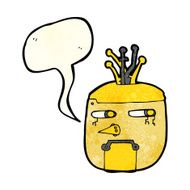 cartoon robot head with speech bubble N14