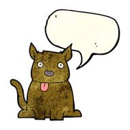 cartoon dog sticking out tongue with speech bubble N3