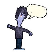 cartoon vampire man with speech bubble N28