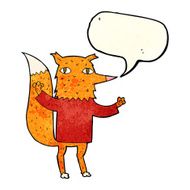 cartoon fox with speech bubble N5