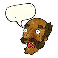 cartoon shocked old man with speech bubble N6
