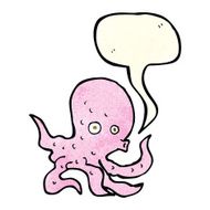 cartoon octopus with speech bubble N7