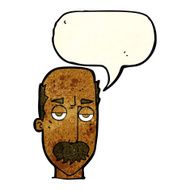 cartoon bored old man with speech bubble N6