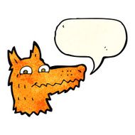 cartoon fox head with speech bubble N5