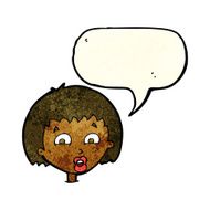 cartoon shocked expression with speech bubble N5