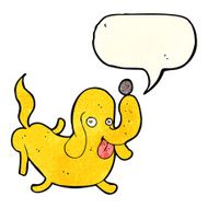 cartoon dog sticking out tongue with speech bubble N4