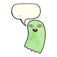 funny cartoon ghost with speech bubble N19