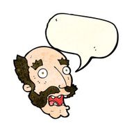 cartoon shocked old man with speech bubble N7