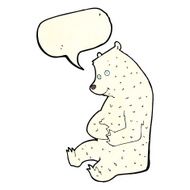cartoon happy polar bear with speech bubble N3